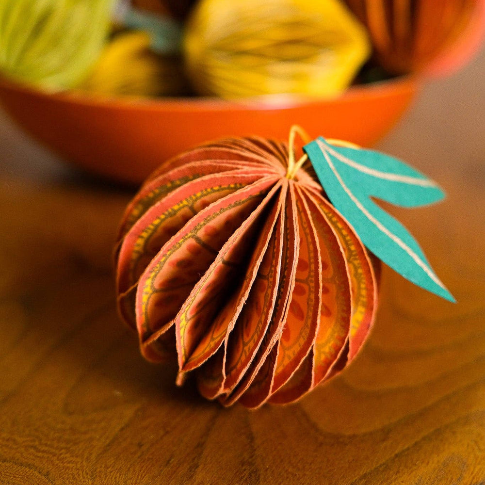 Orange Honeycomb Ornament