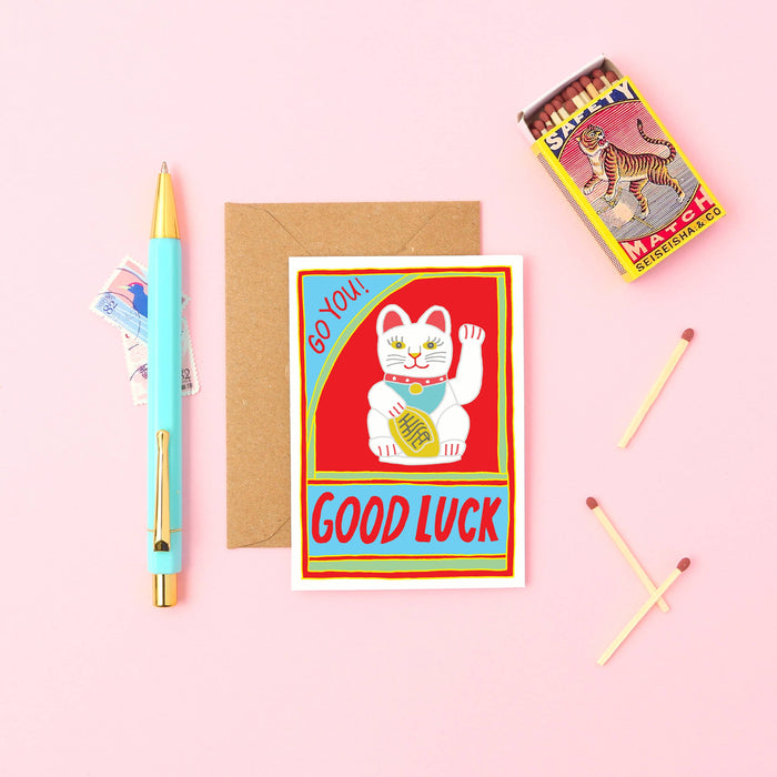 Lucky Chinese Cat Card