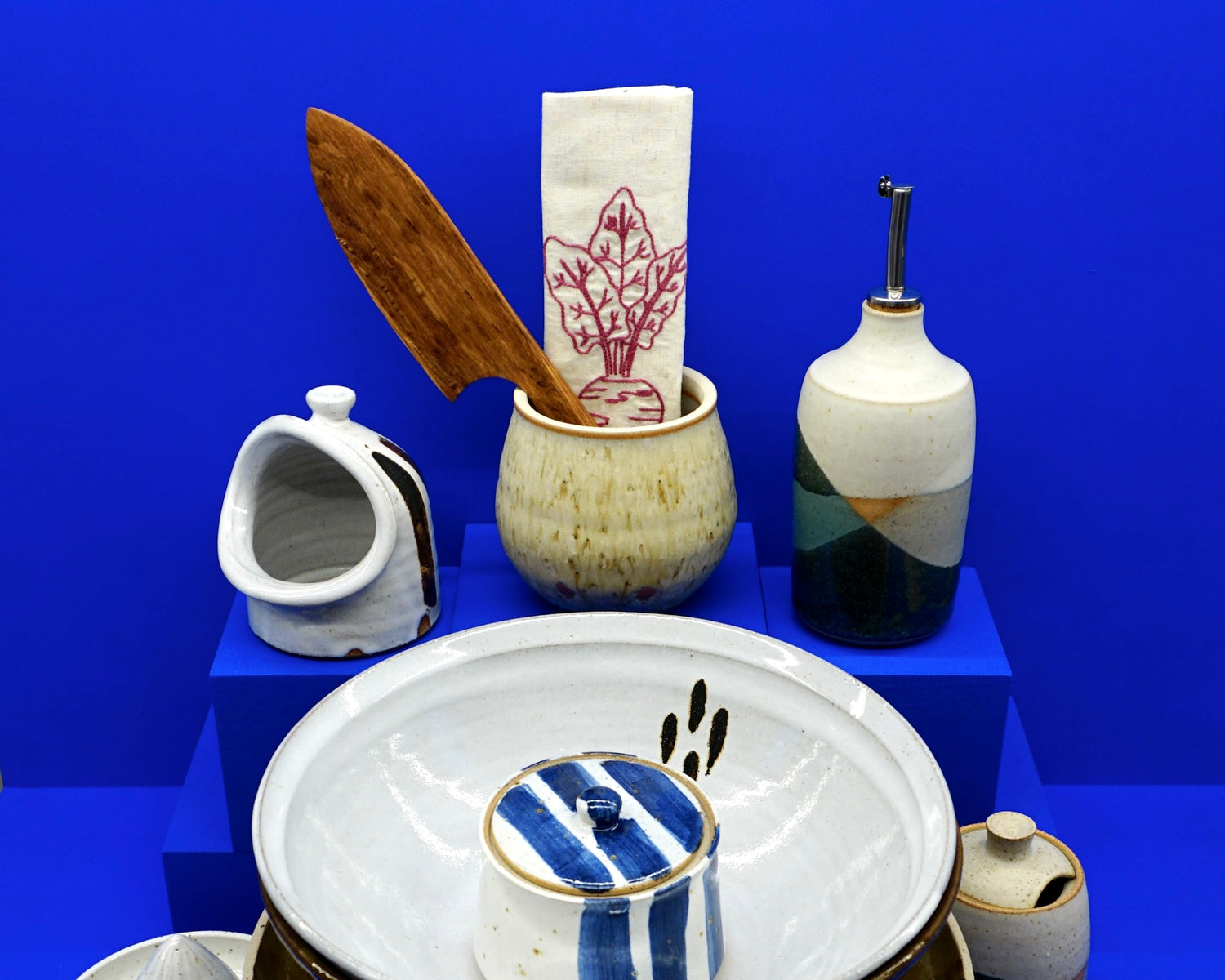Handmade Kitchen Utensils by UK Makers in Ceramic, Wood and Embroidered Napkins | Shop Fodder | Christmas Gift Guide