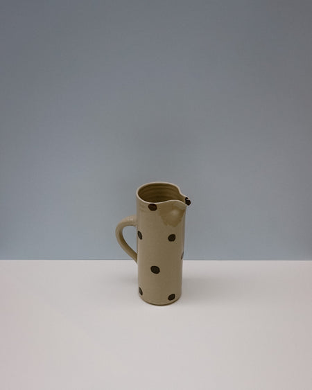 Water jug by Cara Guthrie - iron wash dots - handmade stoneware - Fodder