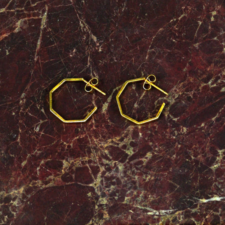 Everyday Gold Octagonal Hoops | Scarlett French | Fodder
