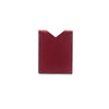a wine red leather card holder on a white background. 