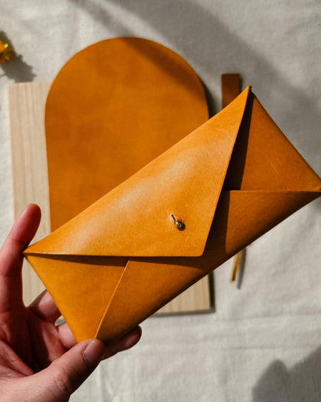 Sam Browne fixing - leather envelope - Rooted Earth Collection