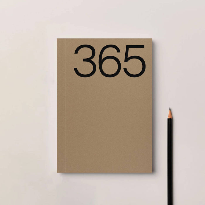 Brown notebook with '365' on a light gray background. Diary/Planner | Kinshipped | Shop Fodder