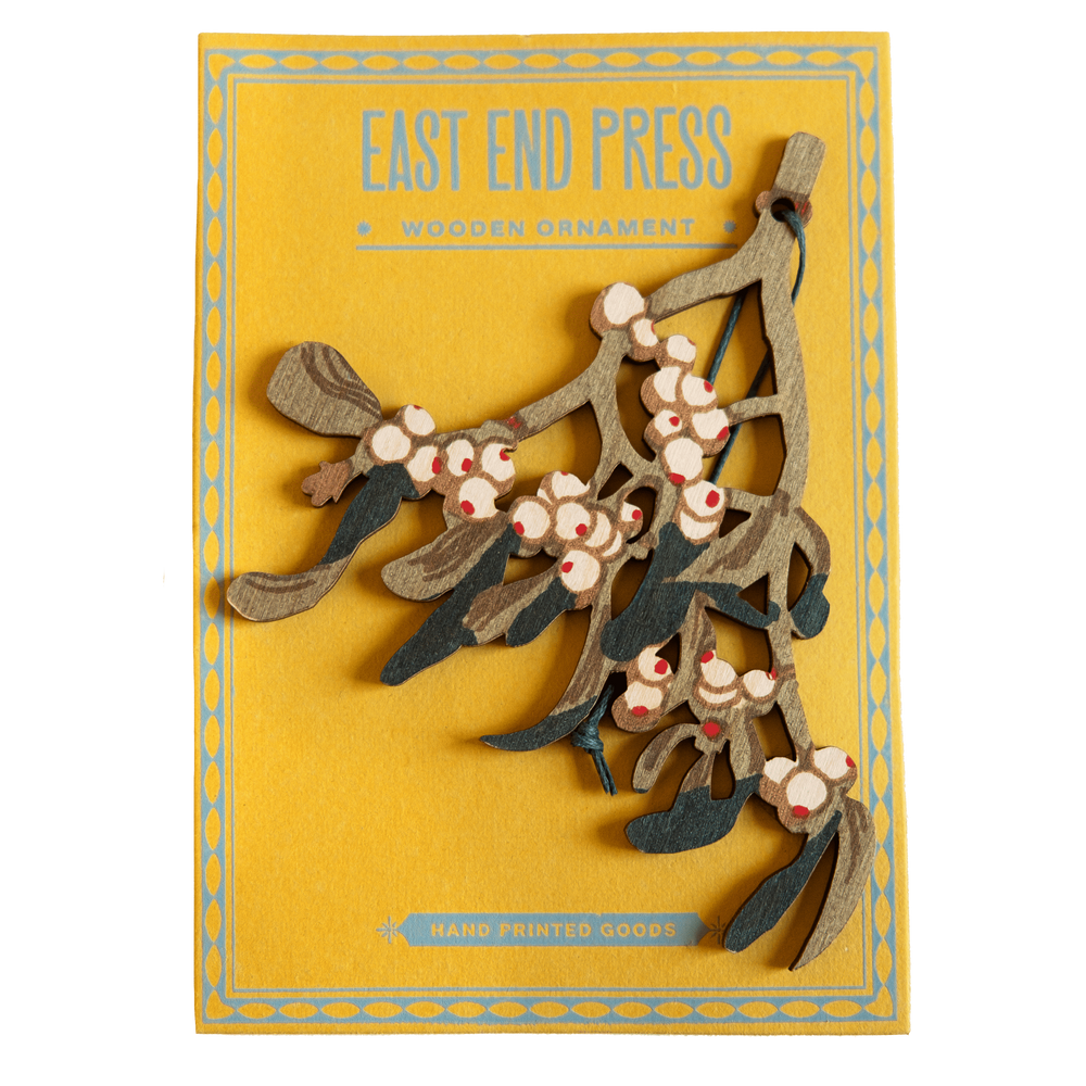Mistletoe Wooden Ornament