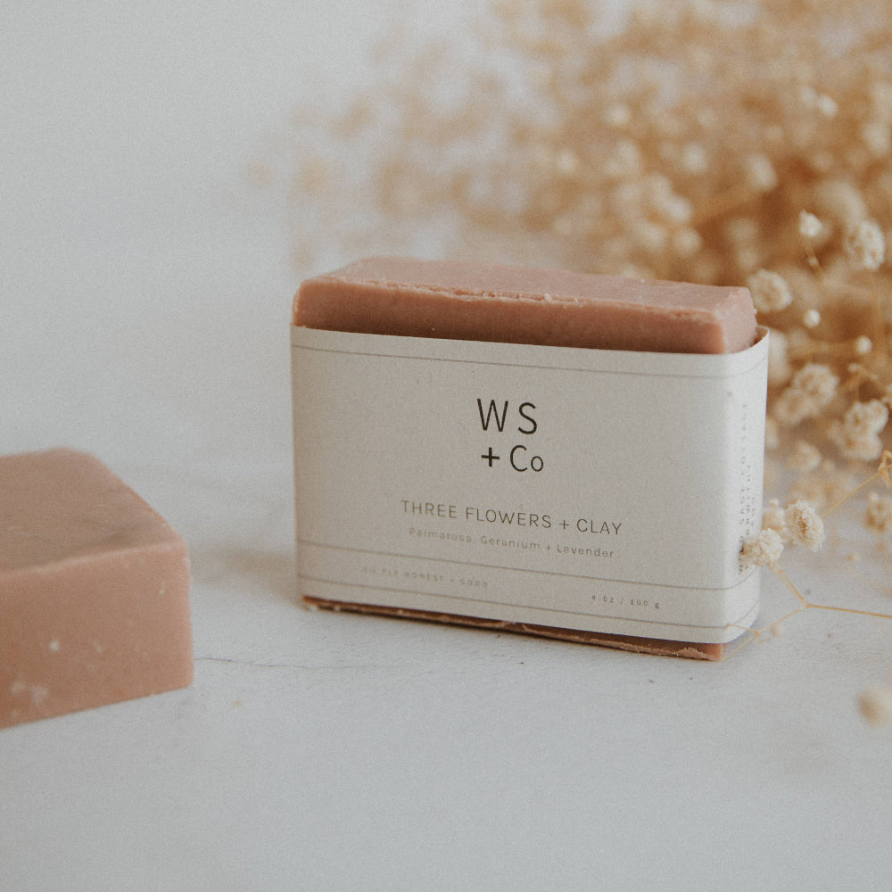 Cleansing Three Flowers + Clay Soap