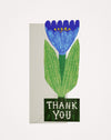 Greeting card with a blue flower illustration and 'Thank You' text on a white background. Thank you card | Hadley Paper Goods | Fodder